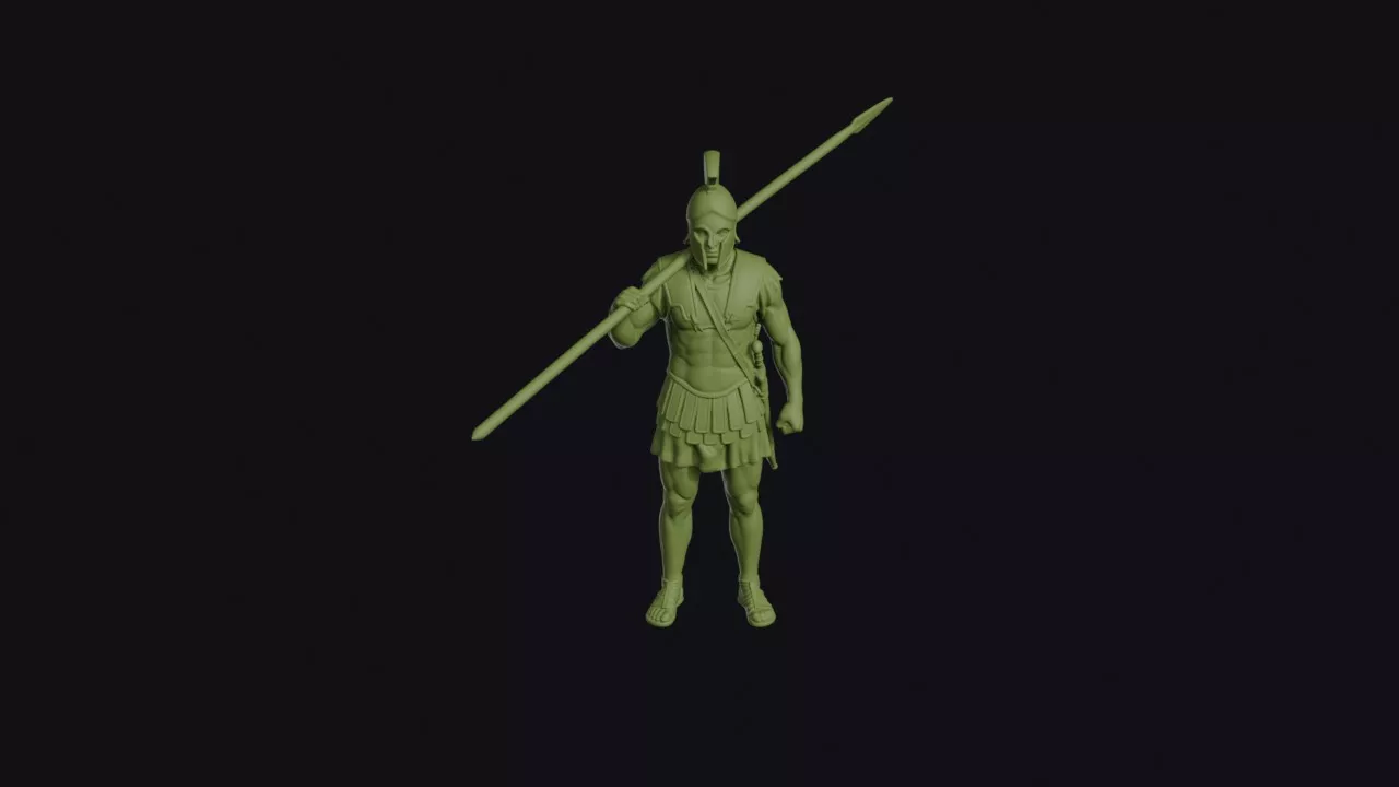 Epirote Pikeman at Ease with Shouldered Sarissa 3D print model