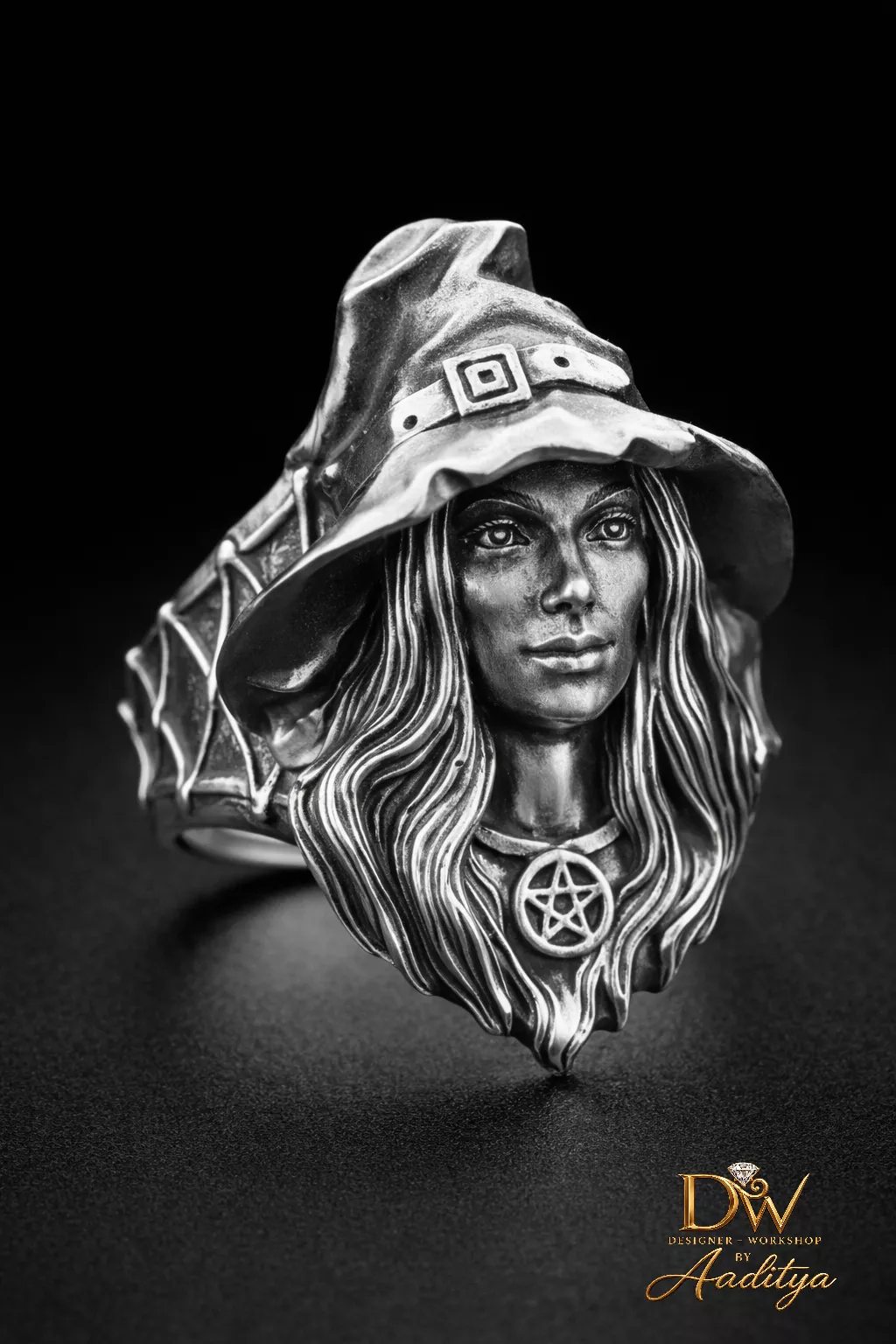 Gothic Witch Sorceress Hat Ring 3D print model