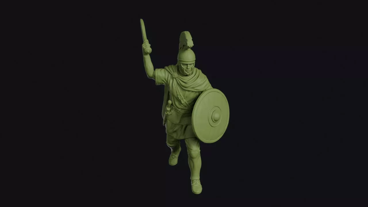 Celtiberian Warrior Advancing with Raised Falcata 3D print model