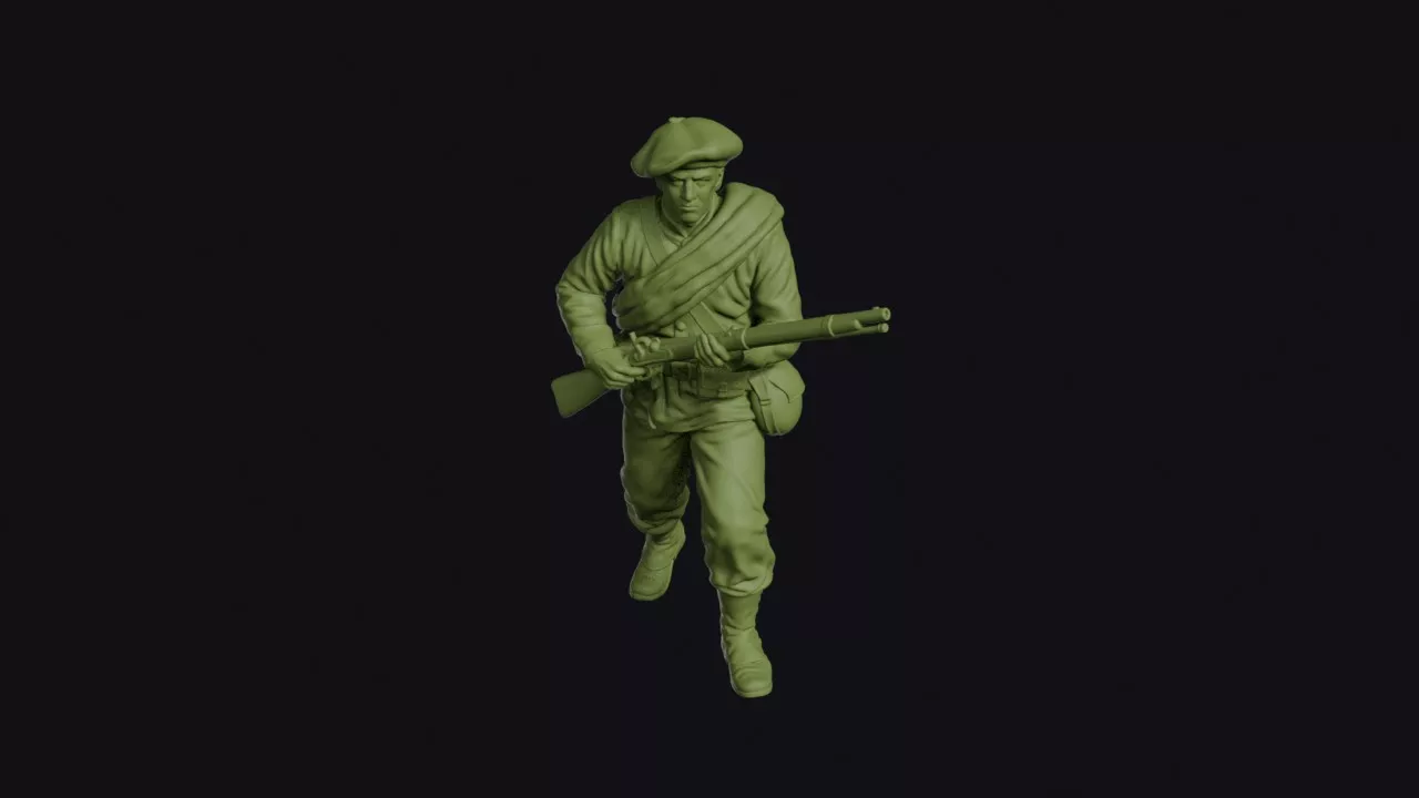 Carlist Infantryman Advancing with a Large Beret 3D print model