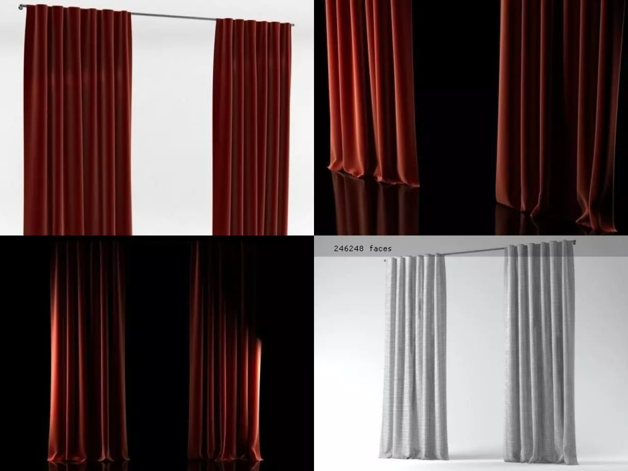 Velvet Drapery 3D model_2