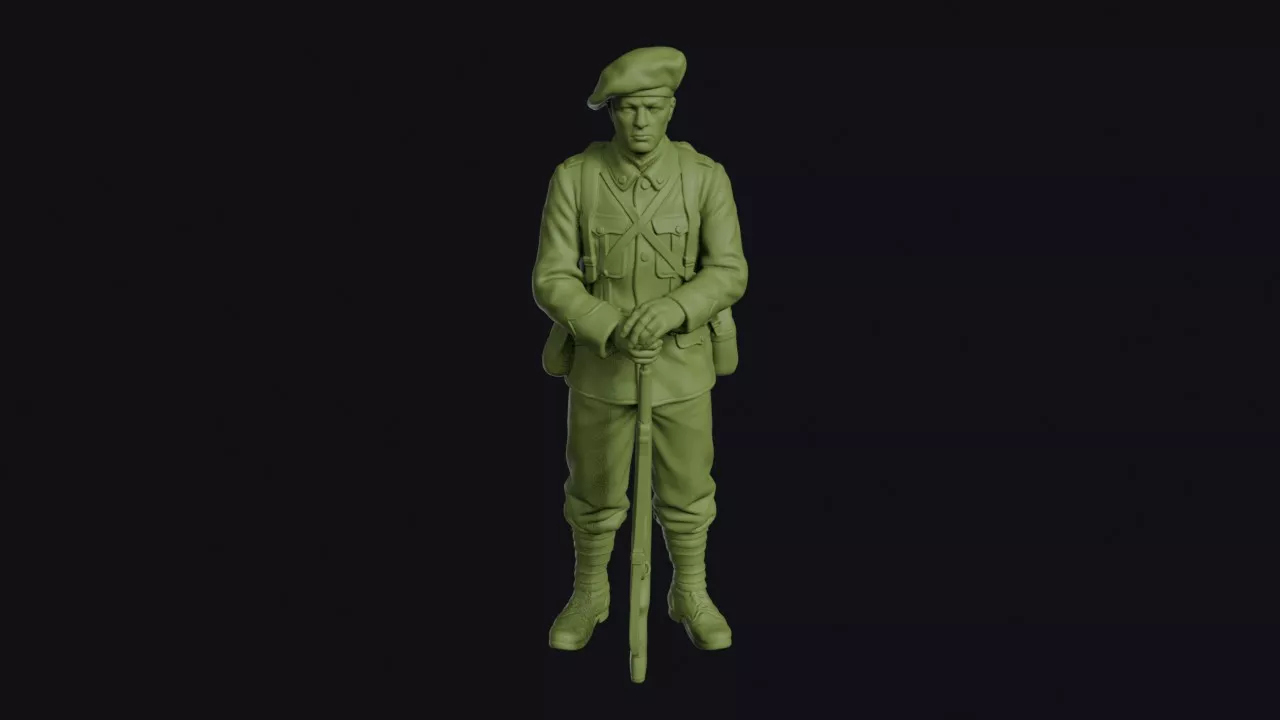 Belgian Chasseur Ardennais at Rest with an Oversized Beret 3D print model