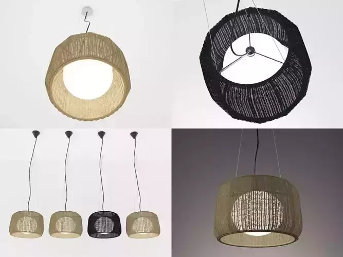 Fora four rattan hanging lamps