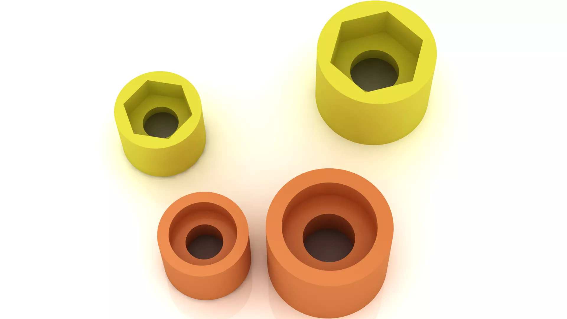 Hex Nut and Bolt Cap Set 3D print model