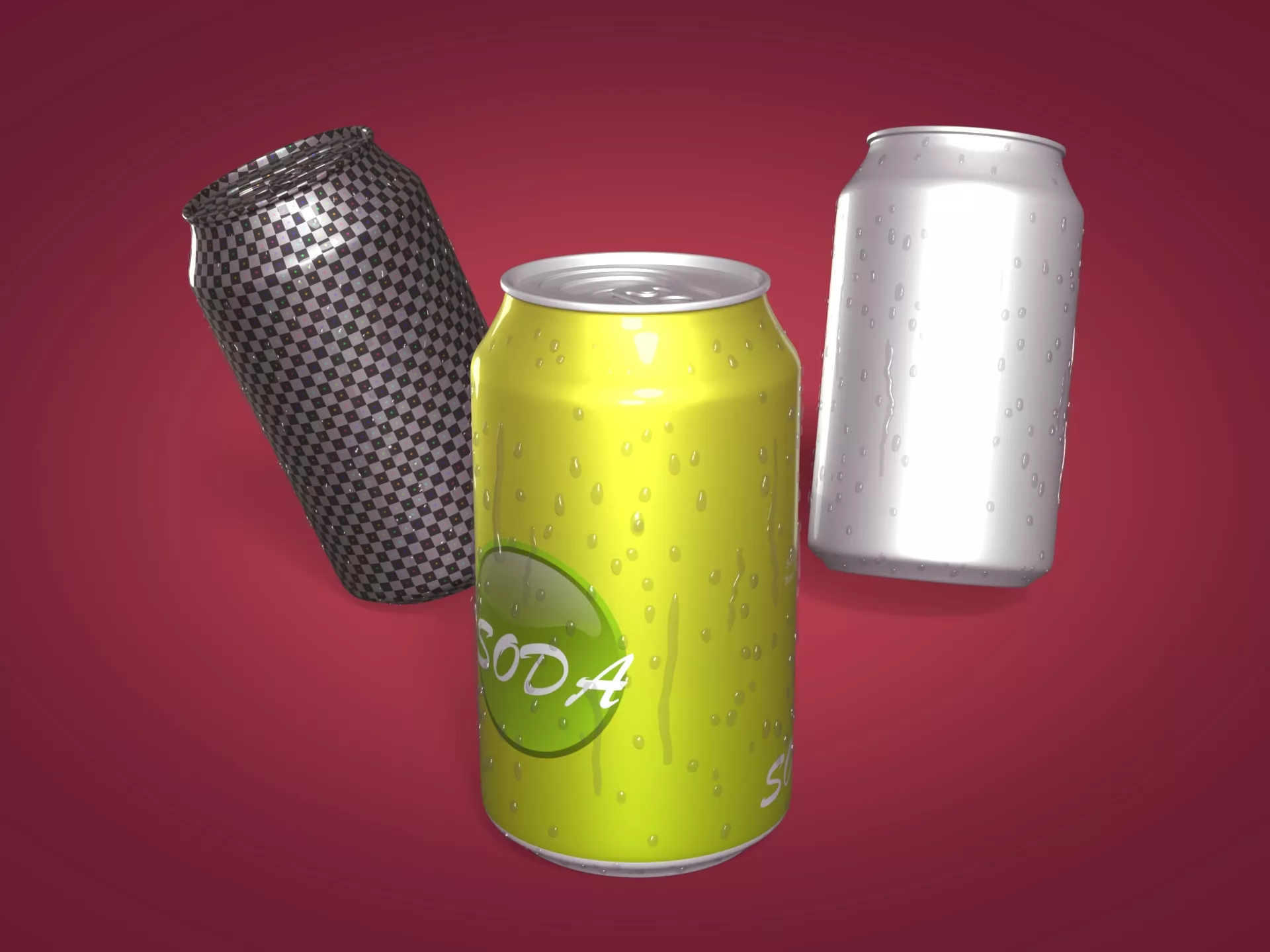 Containers-Cans Low-poly 3D model