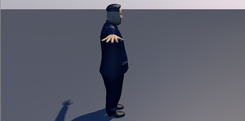 kim jong un animated dance walking running 3D model_3