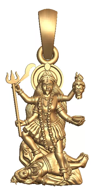 Title Divine Goddess Kali Gold Pendant 3D CAD Design 3D model