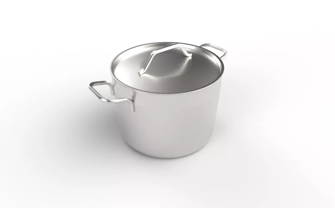 Stainless Steel Stockpot M02 Low-poly 3D model