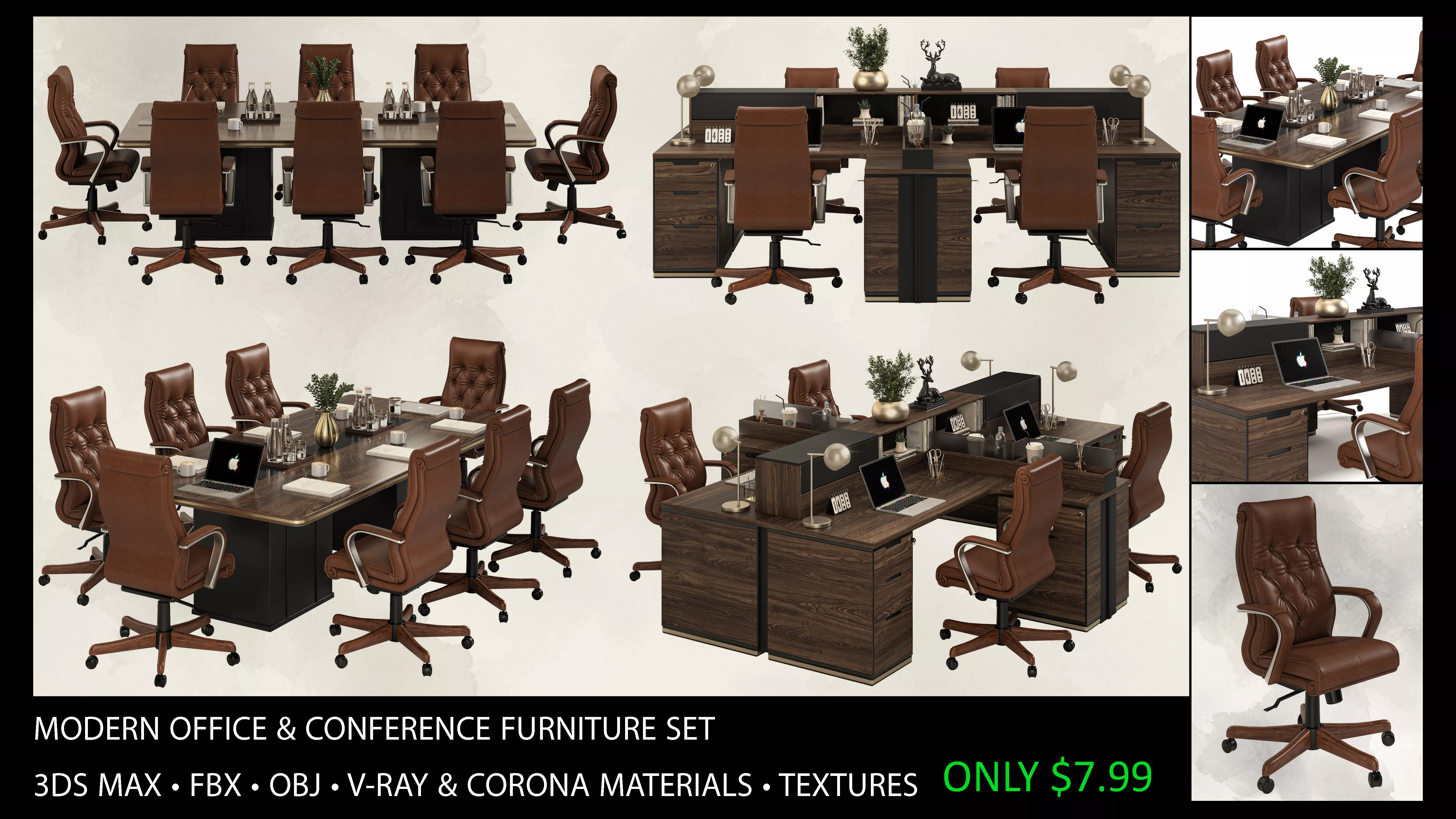 MODERN OFFICE- CONFERENCE FURNITURE SET 17-33 3D model