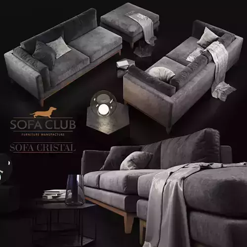 Sofa Cristal Sofa Club violet dark 3D model