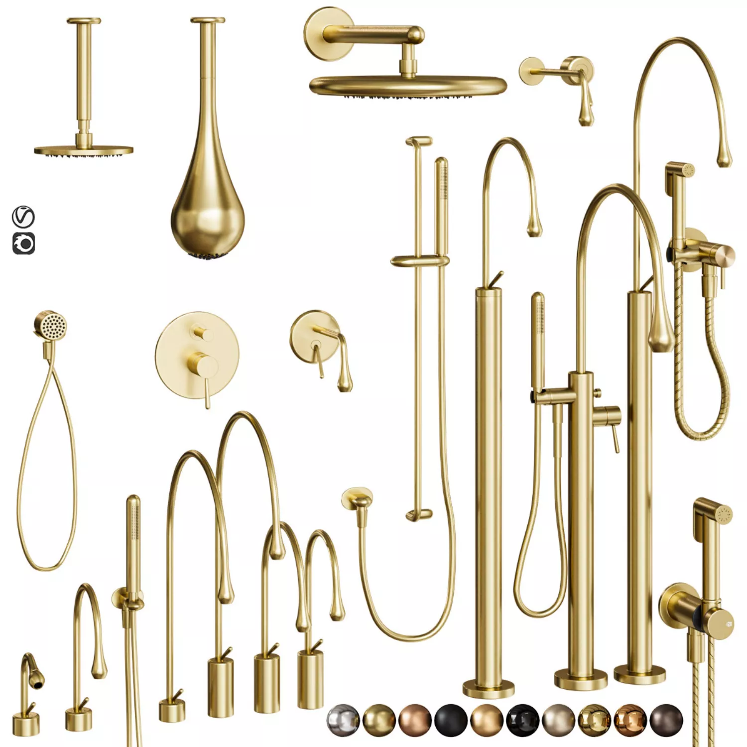 Gessi Goccia mixer set 3D model