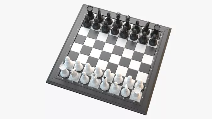Chess Set 3D Model - Chess Pieces and Board