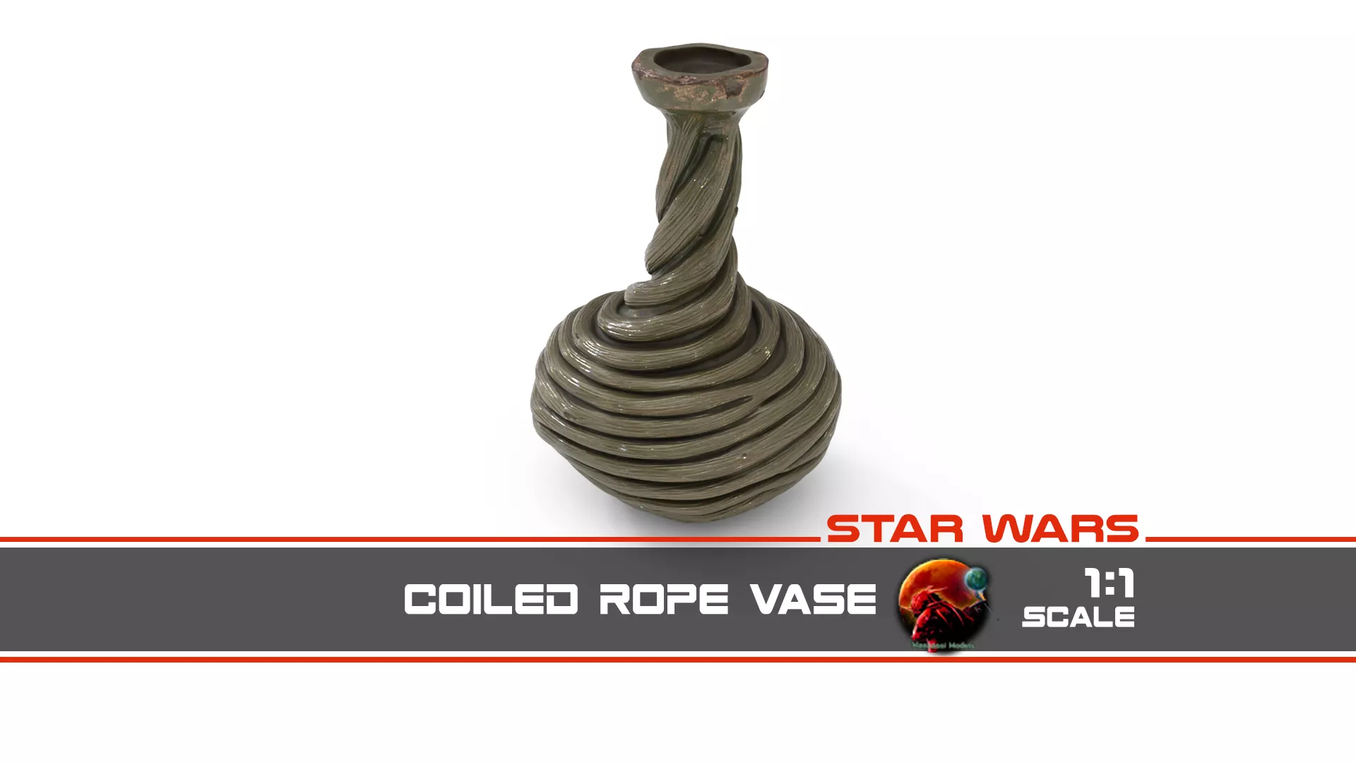 Coiled Rope Vase 1-1 scale 3D print model