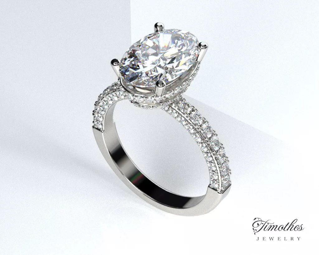 Timothes Diamond Ring 3D JewelryModel FR44 NURB included 3D print model