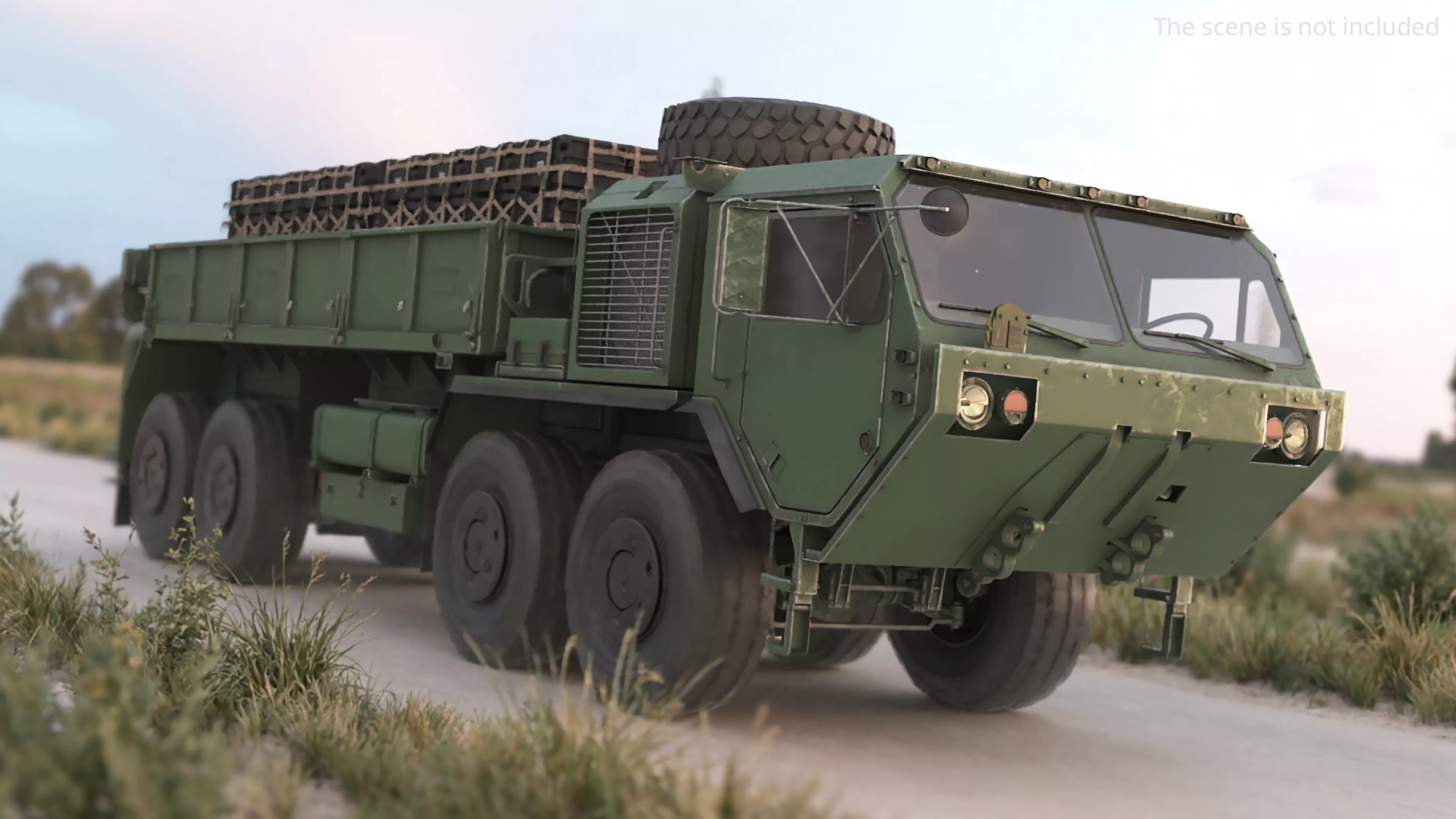 Heavy Military Cargo Truck with Secured Load 3D model