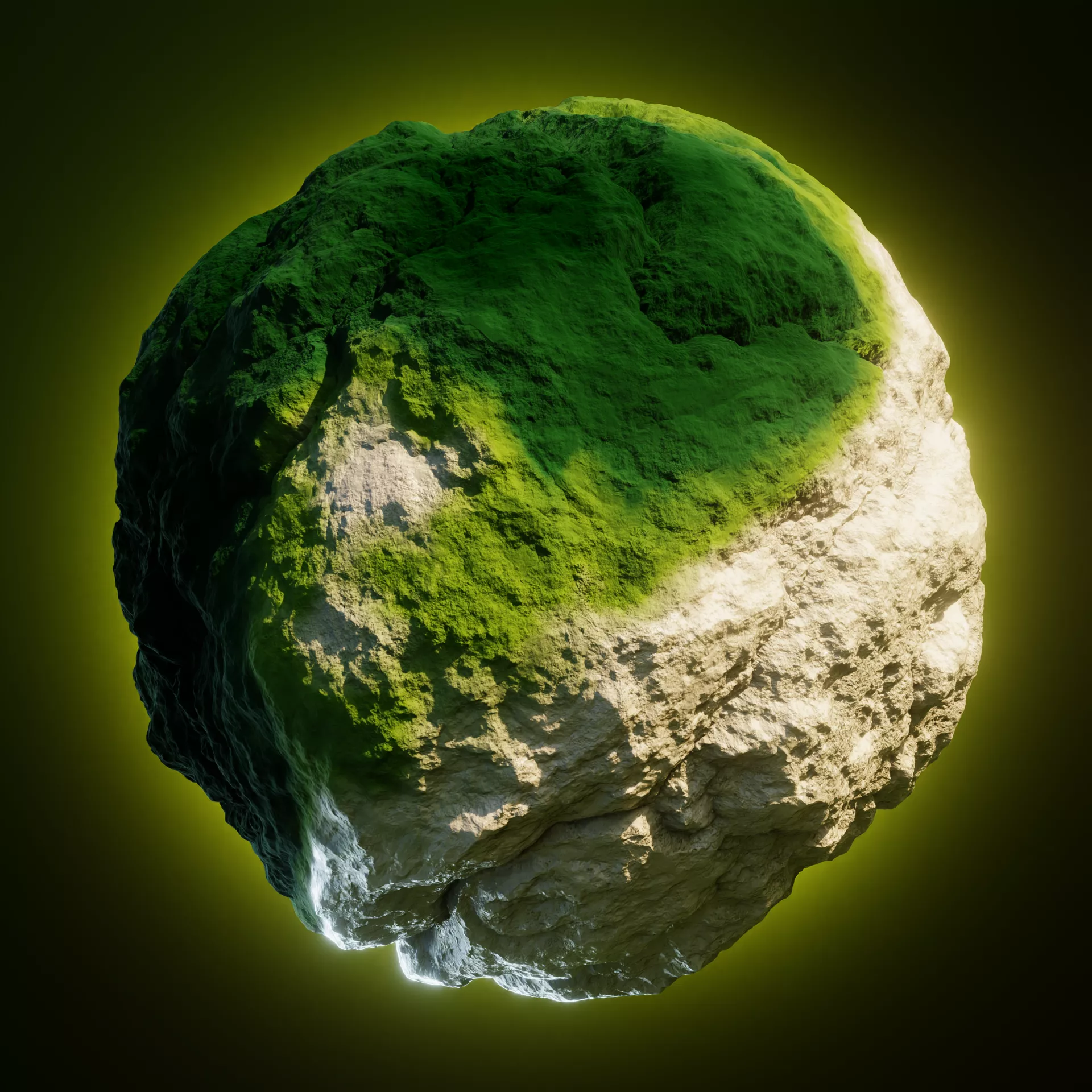 Procedural Stone Moss Material - Rock Surface Texture Nodes Texture