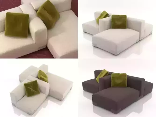 Plastics Duo Sofa 6 3D model