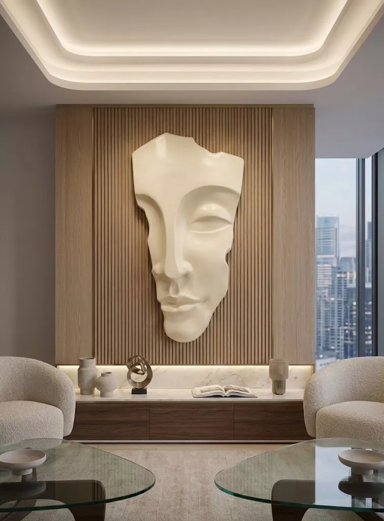 Artistic Geometric Mask Wall Panel Relief STL MAX RLF OBJ 3D model