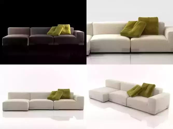 Plastics Duo Sofa 4 3D model