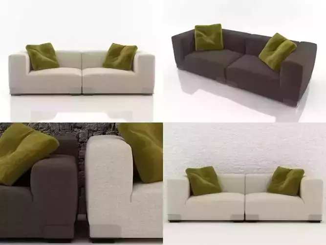 Plastics Duo Sofa 2 3D model