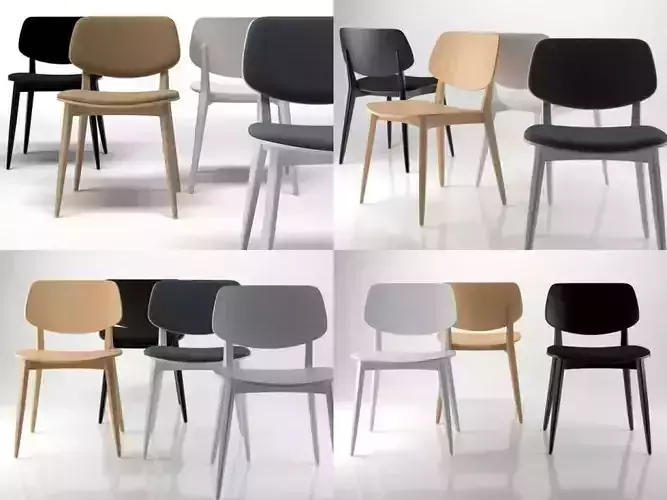 Chair modern dining 3D model