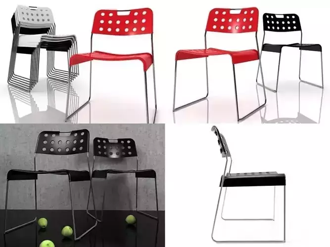 OMK four different chairs 3D model