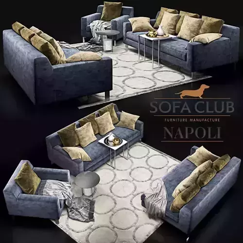 Sofa Napoli Sofa Club blue 3D model