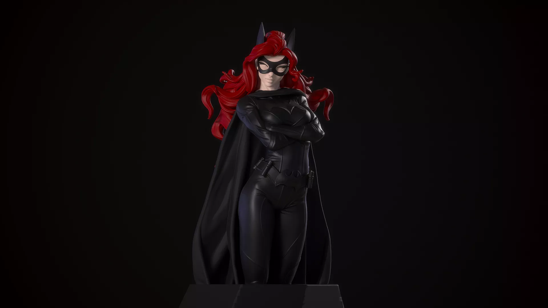 Bat Inspired Heroine Statue 3D print model