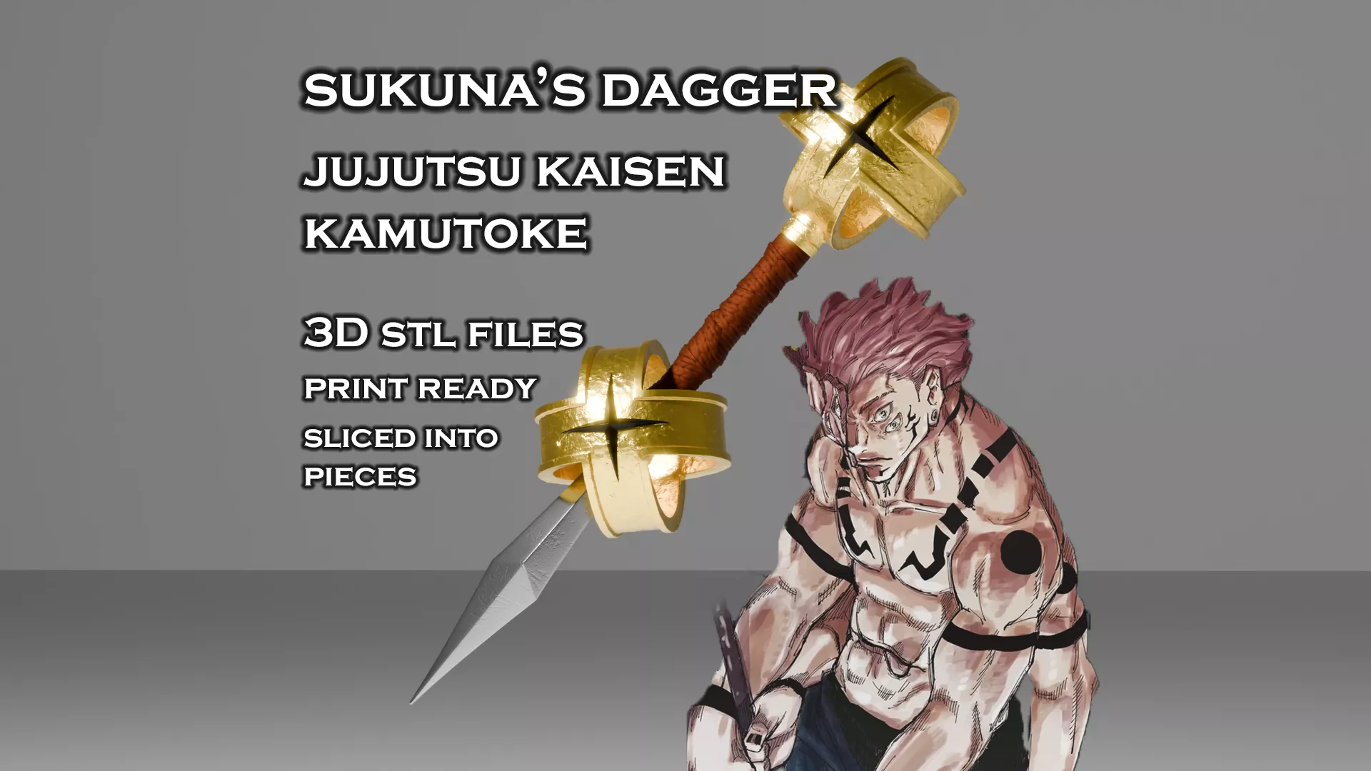 Sukuna Dagger - Jujutsu Kaisen - Kamutoke - 3D Printable 3D print model