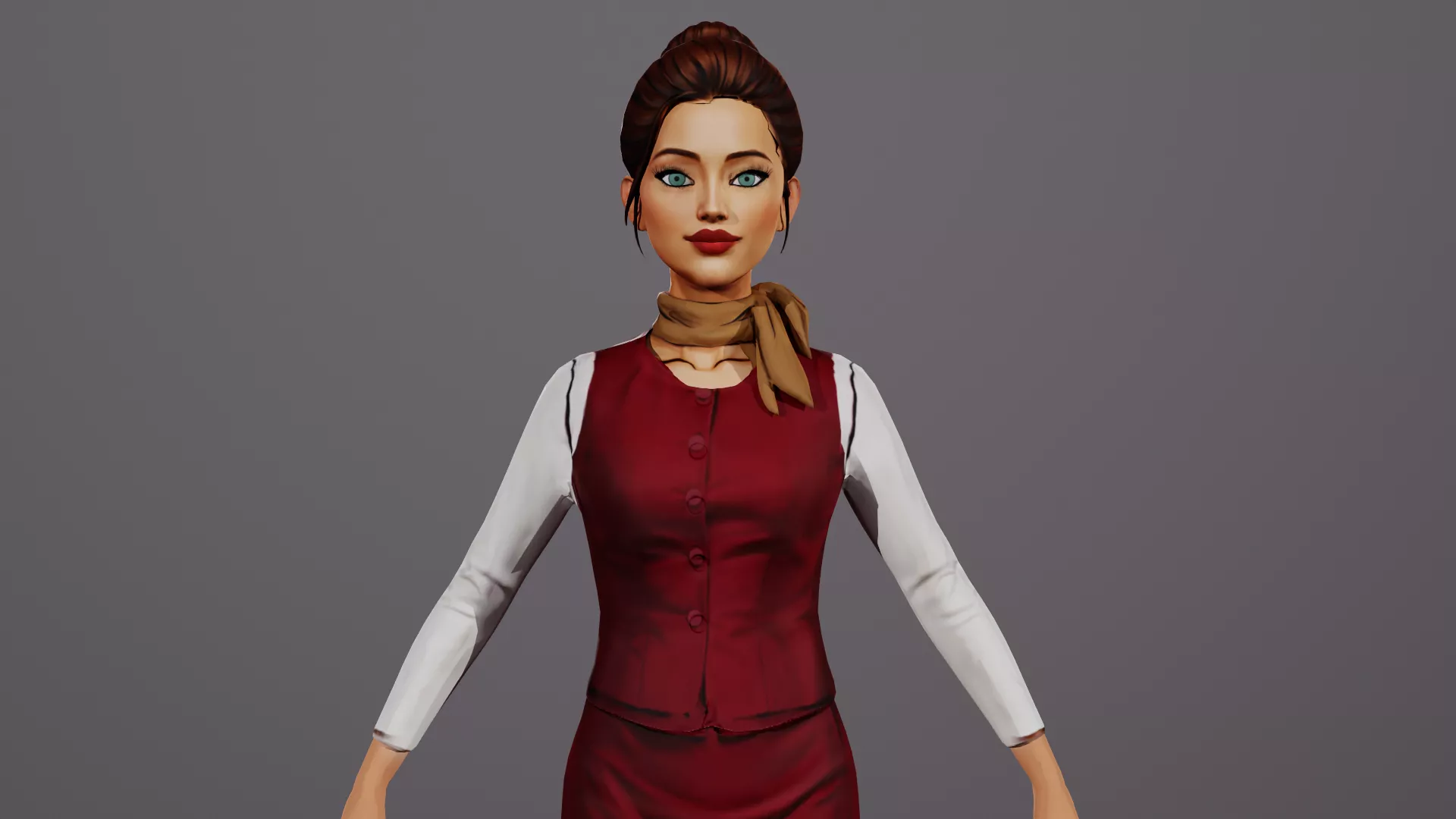 Bartender Low-poly 3D model