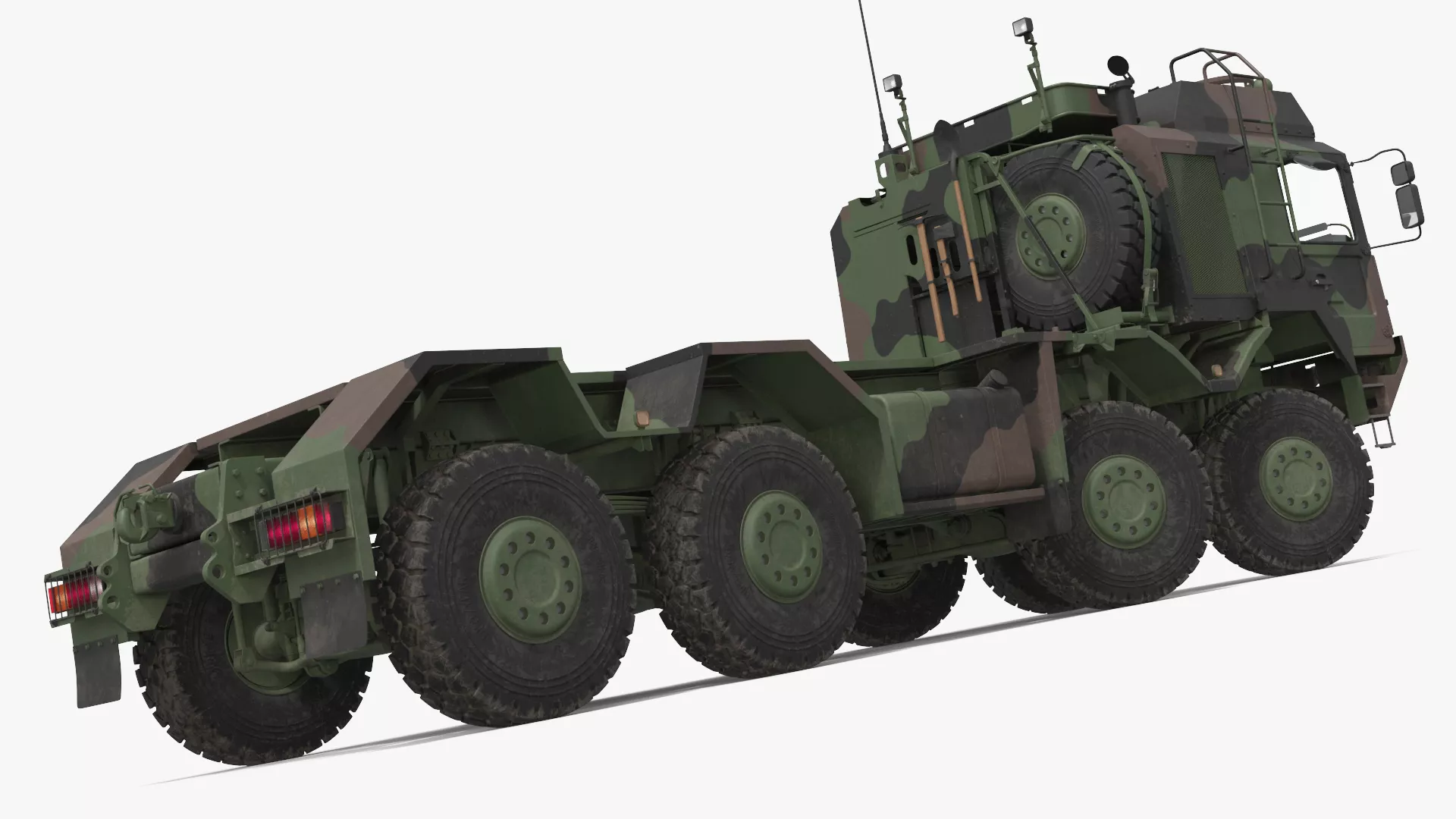 Tactical Military Truck Green Camo Rigged 3D model