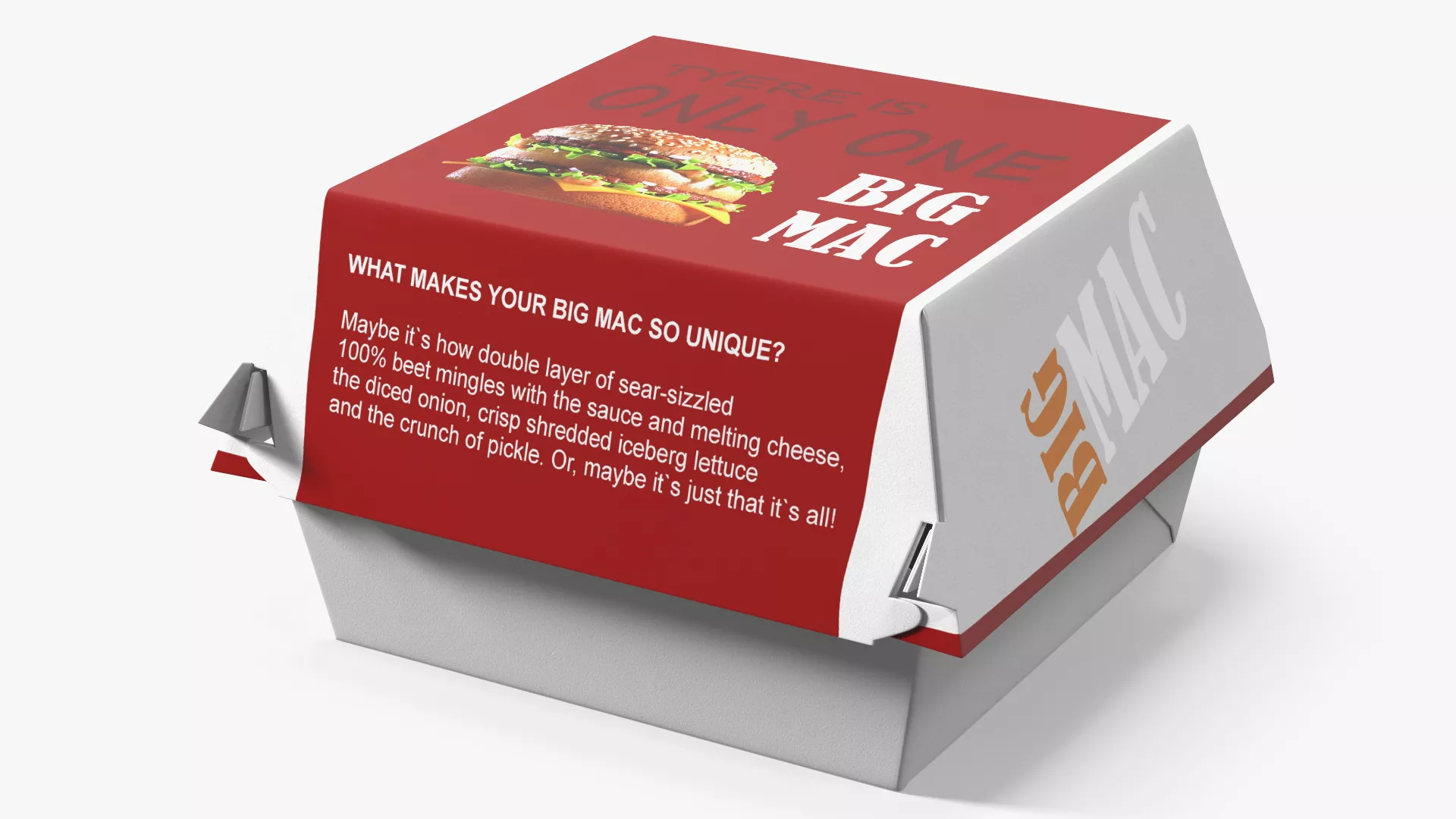 McDonalds Big Mac Burger Box Rigged 3D model