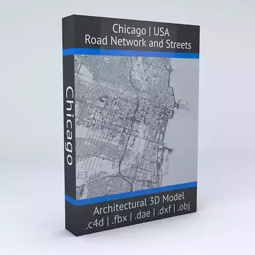 Chicago Road Network and Streets 3D model
