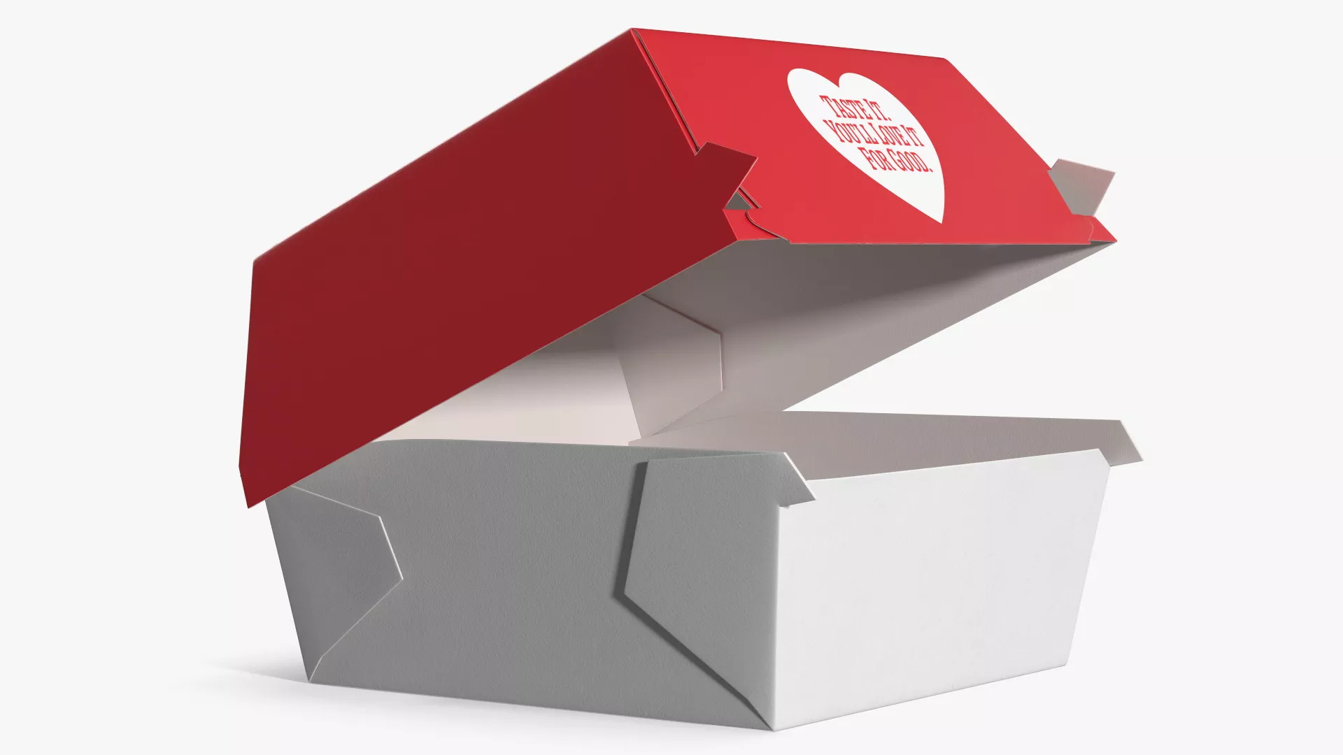 Chick fil A Burger Clamshell Box Rigged 3D model