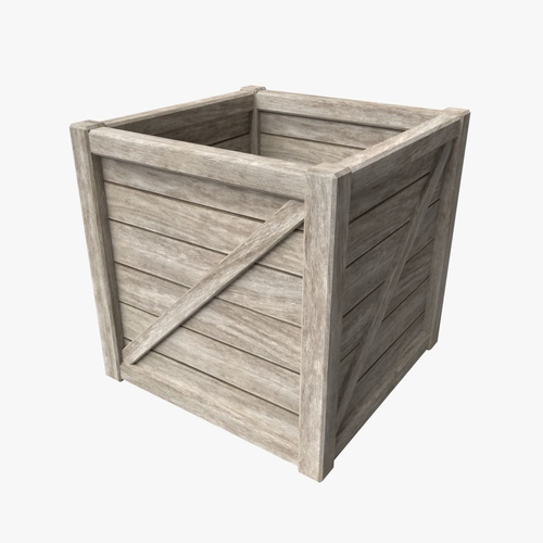 Wooden Box Open Low-poly 3D model
