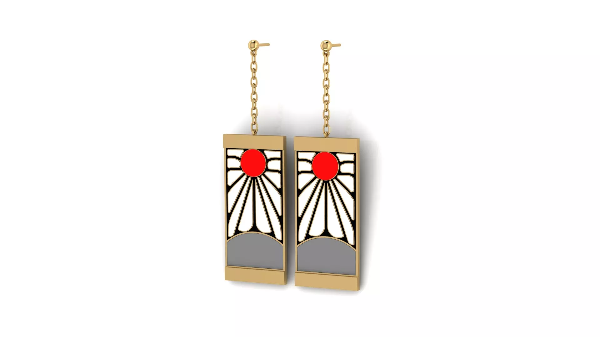Hanafuda earrings 3D print model