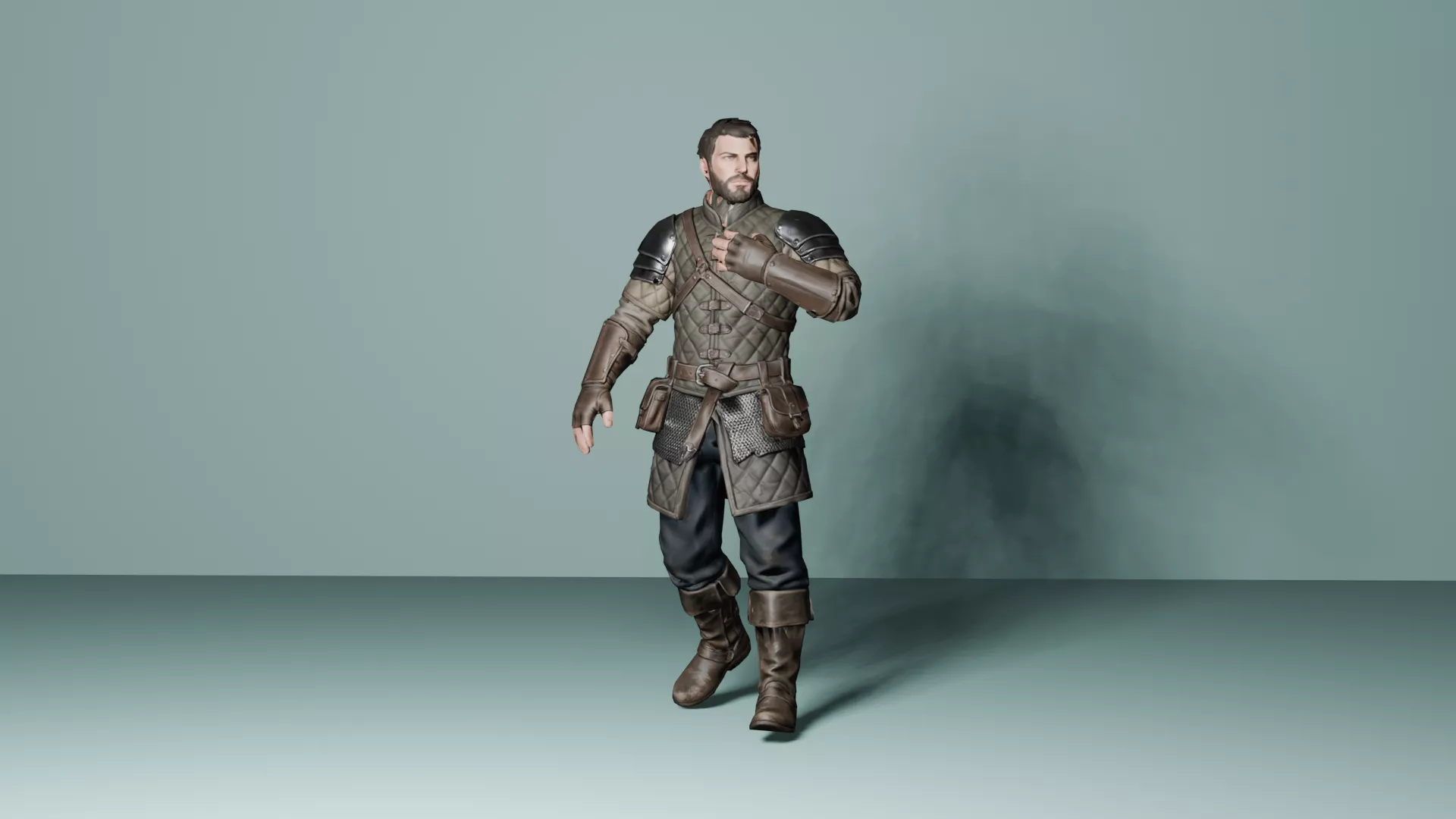 Medieval Warrior Rigged - Game Ready Fantasy Soldier Low-poly 3D model