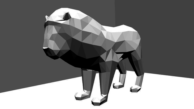 Low Poly Lion polygonal