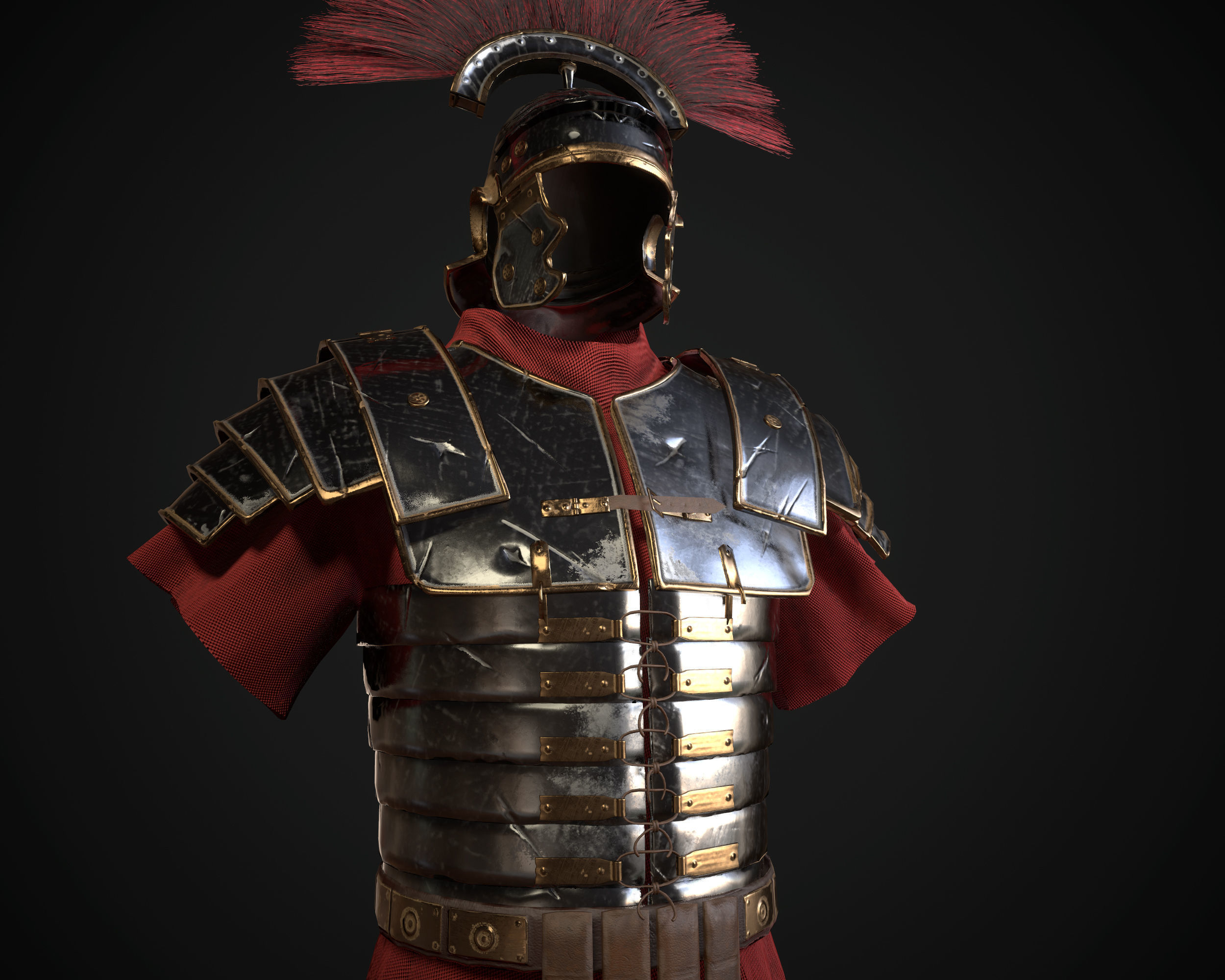 Roman armor  lorica segmentata Low-poly 3D model_2