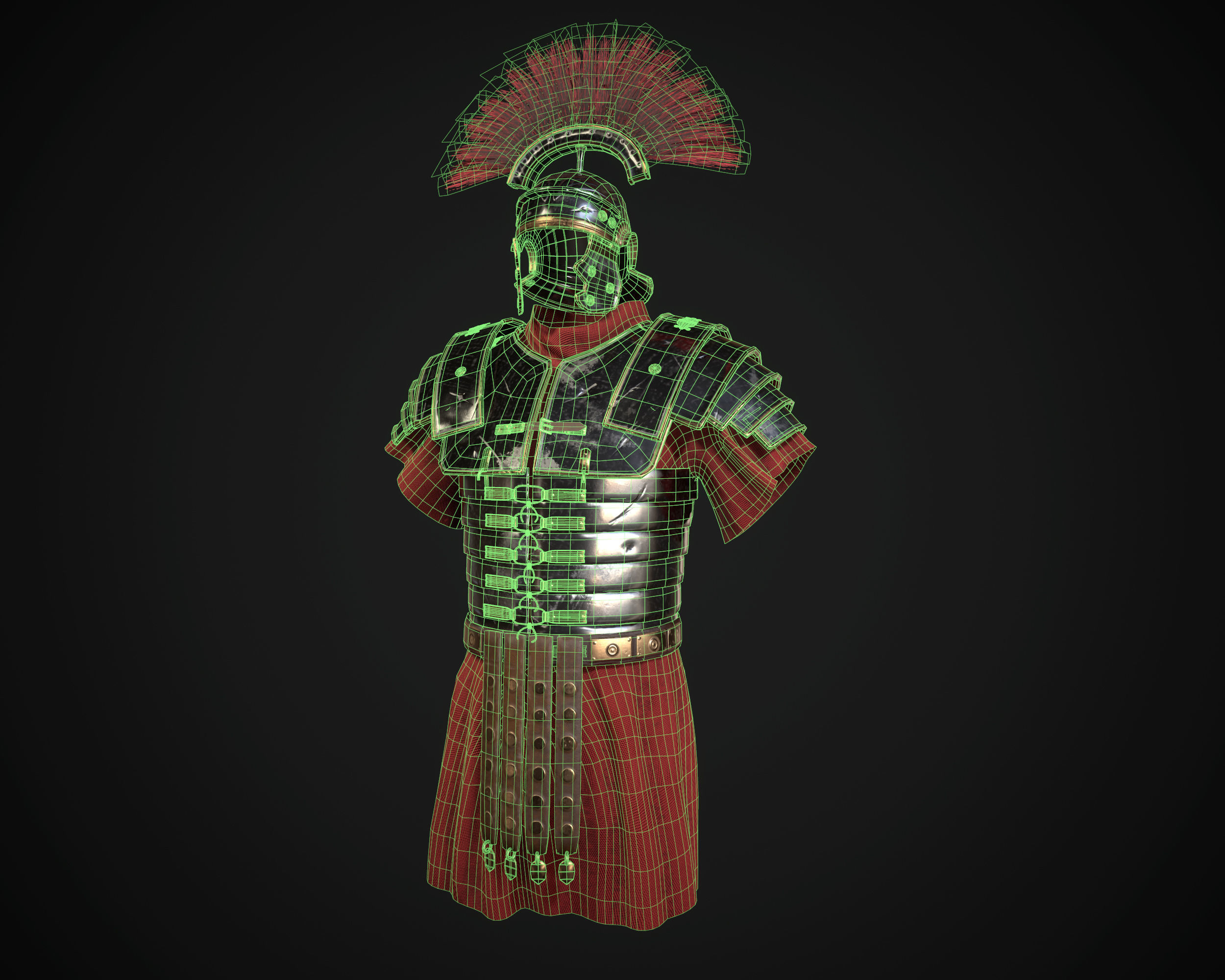 Roman armor  lorica segmentata Low-poly 3D model_1