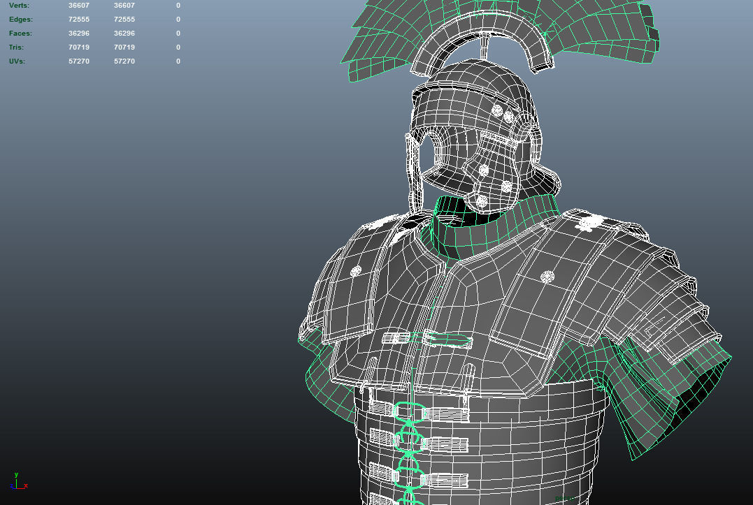 Roman armor  lorica segmentata Low-poly 3D model_5