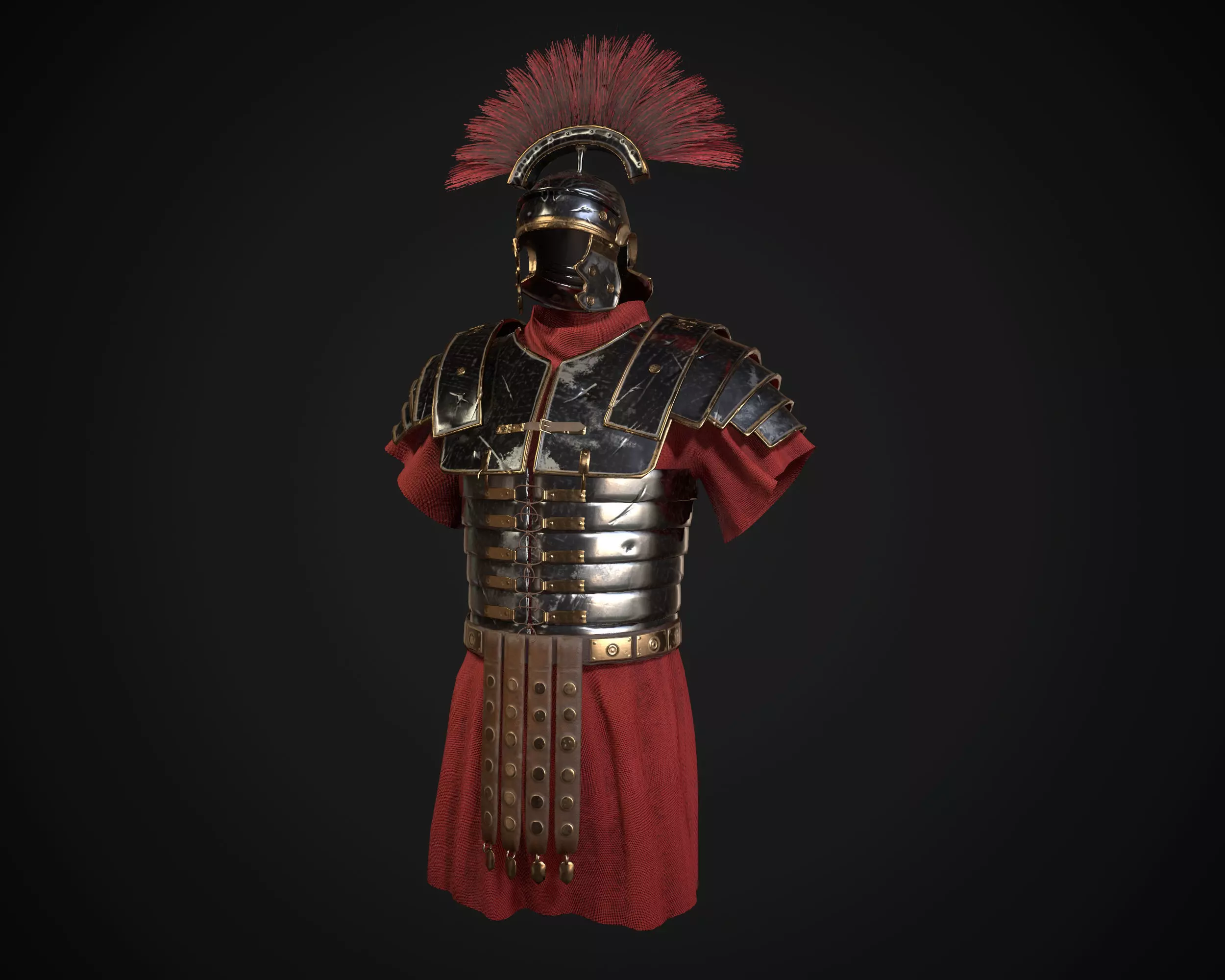 Roman armor  lorica segmentata Low-poly 3D model_0