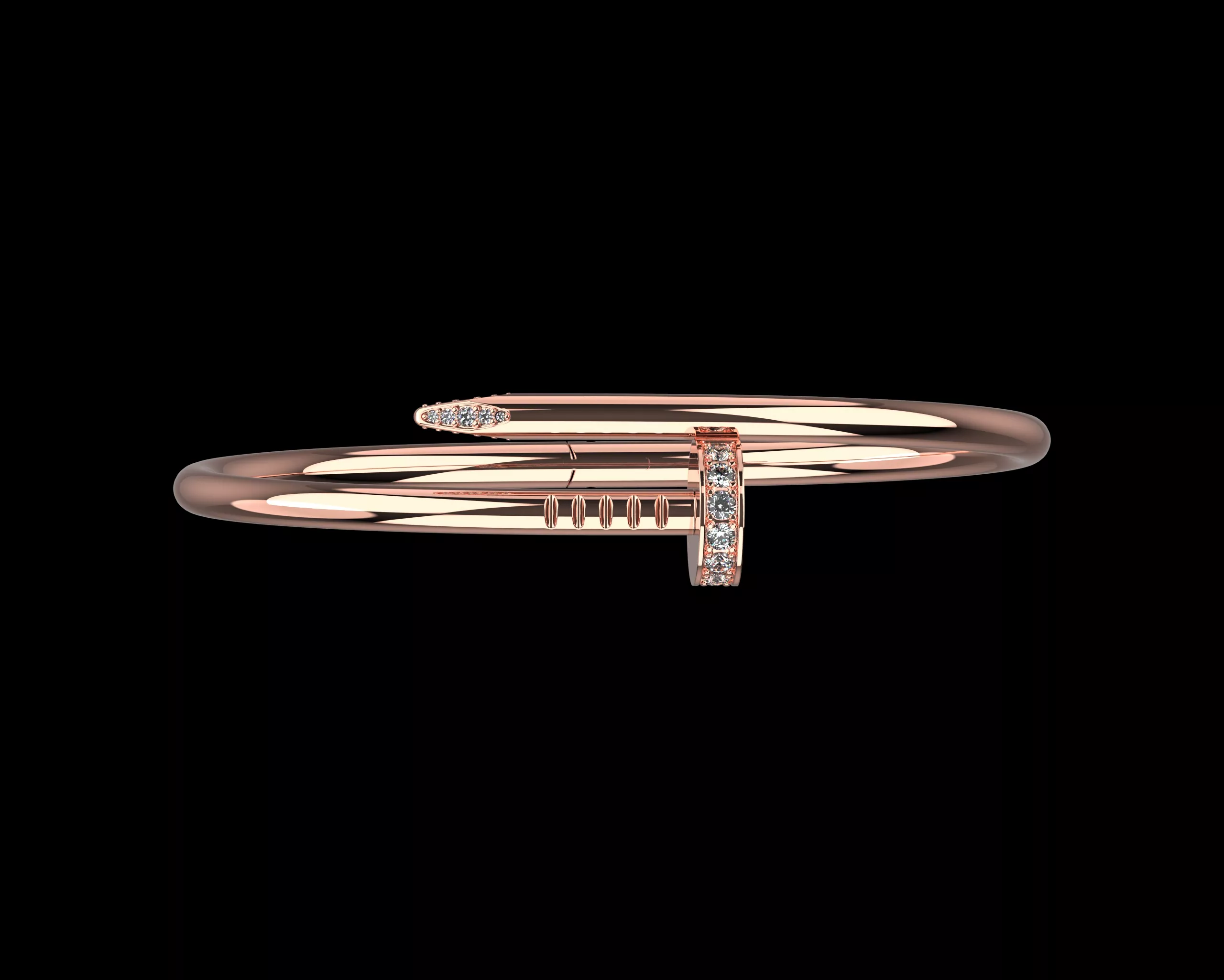 Nail Bracelet 19 Size with Gems N87 3D print model