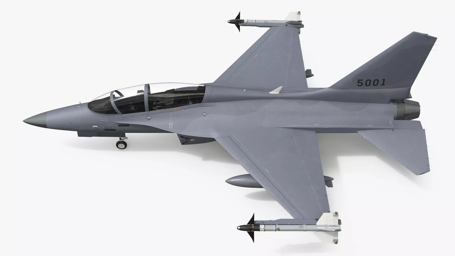 Tactical Strike Aircraft with Air Weapons Rigged for Cinema 4D 3D model