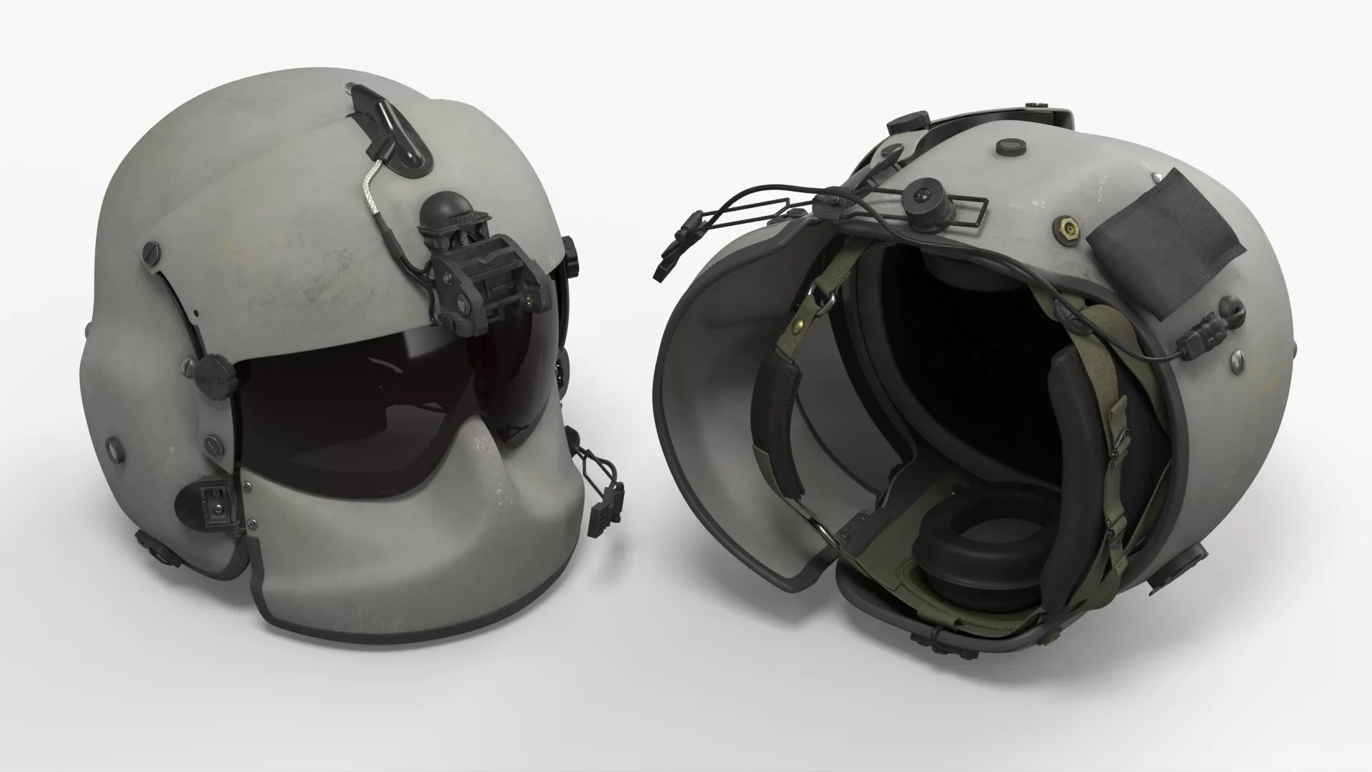 Gentex HGU-56 P Protective Flight Helmet Rigged for Cinema 4D 3D model