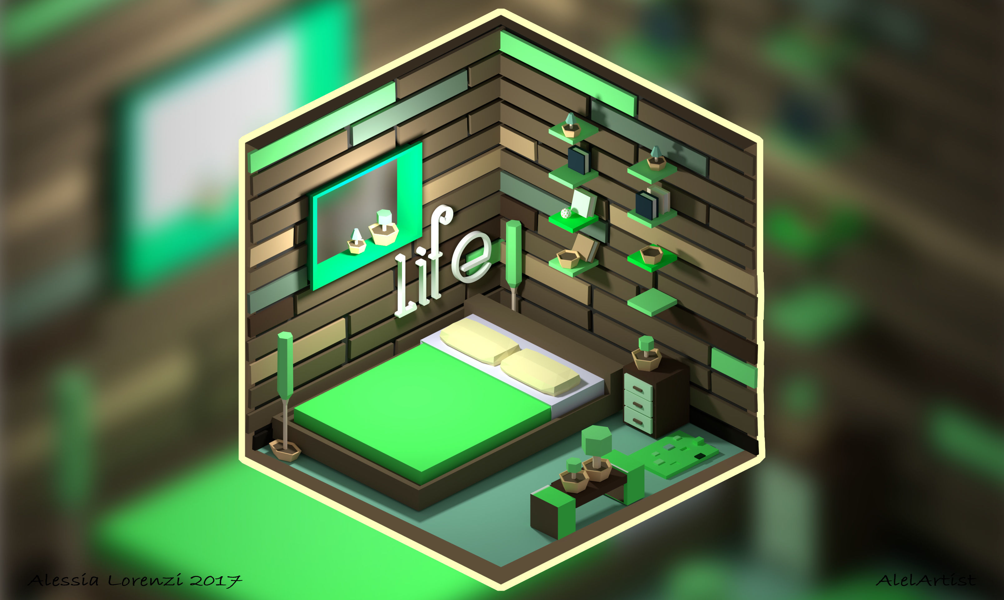 7 low poly bedrooms castle Low-poly 3D model_4