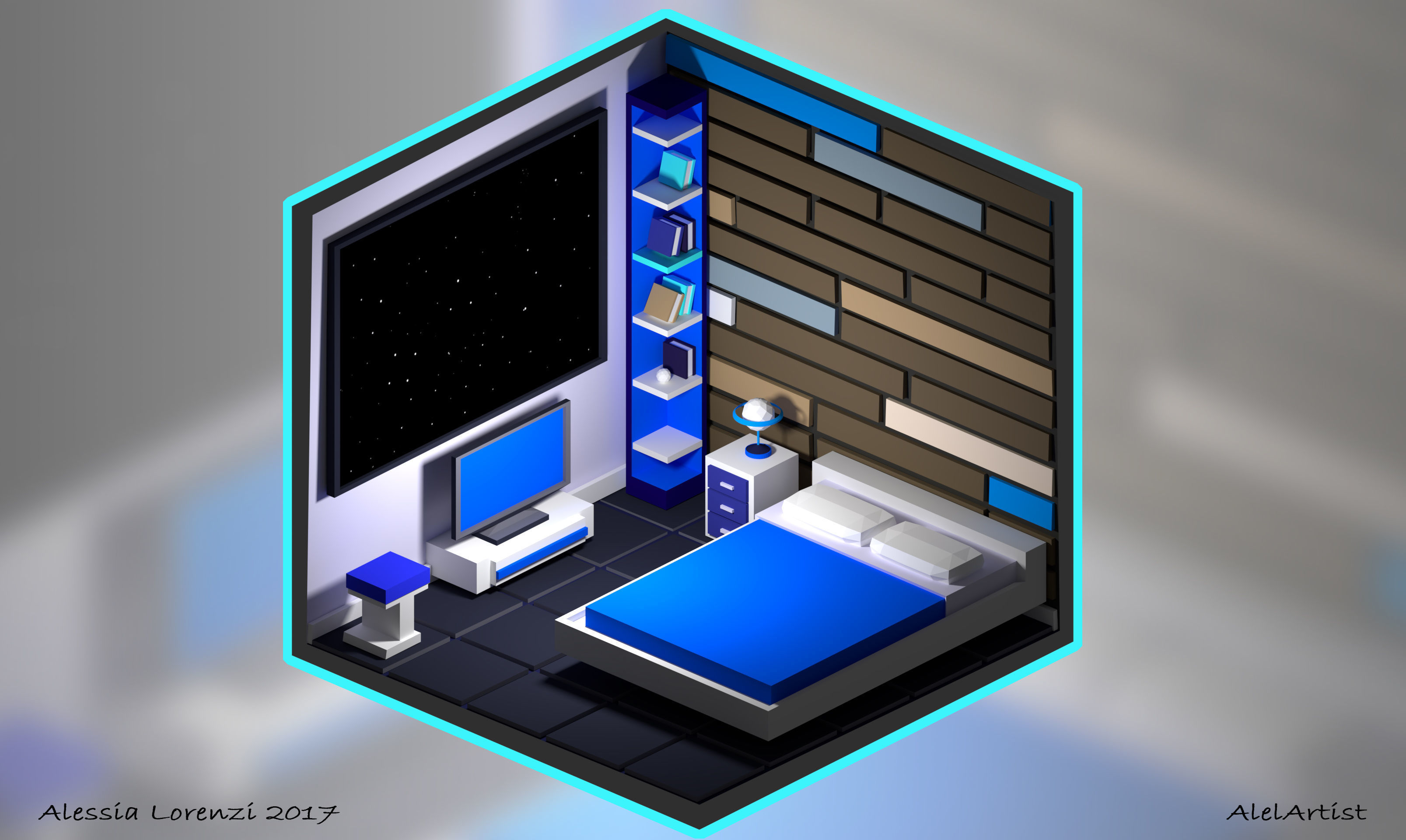 7 low poly bedrooms castle Low-poly 3D model_2