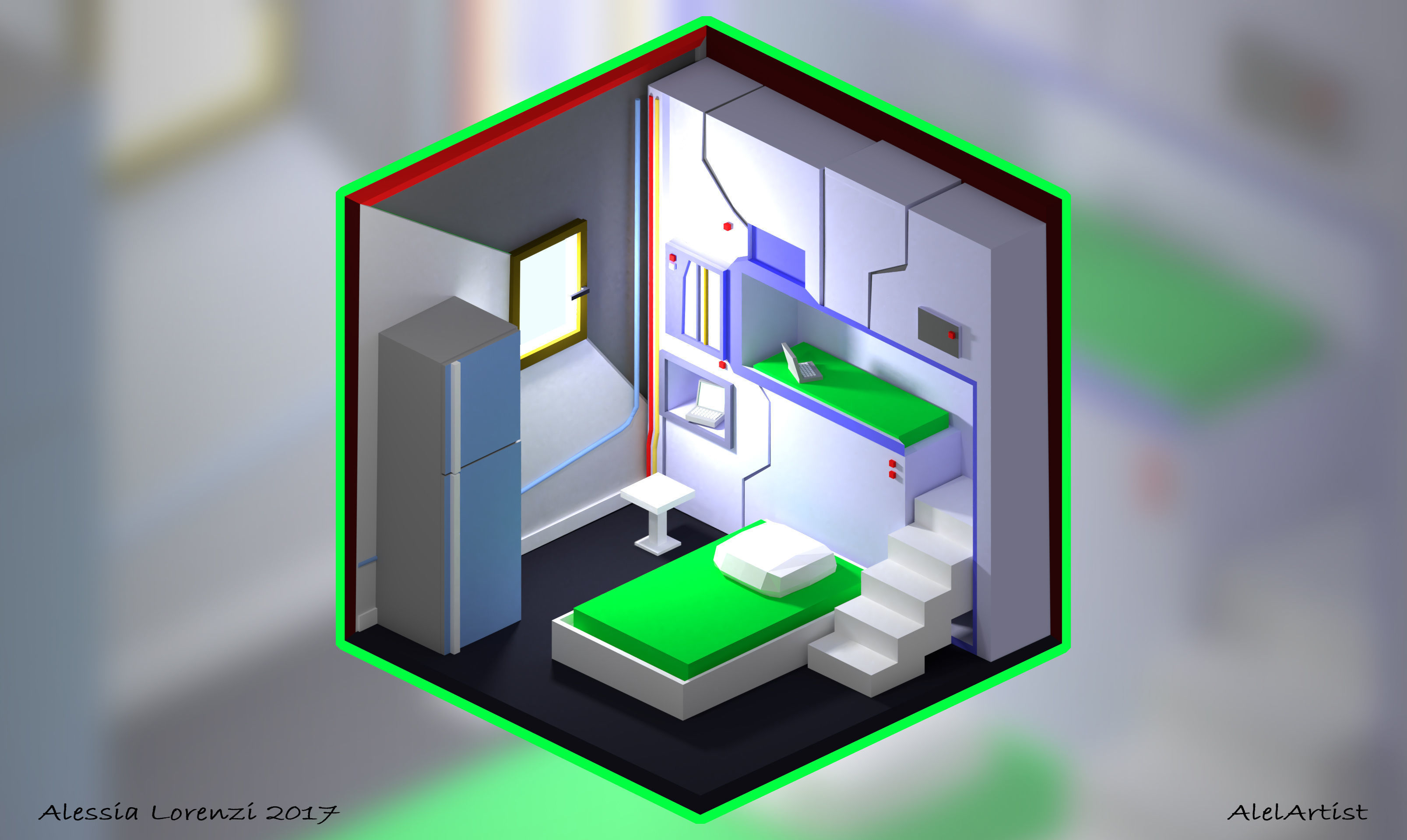 7 low poly bedrooms castle Low-poly 3D model_6