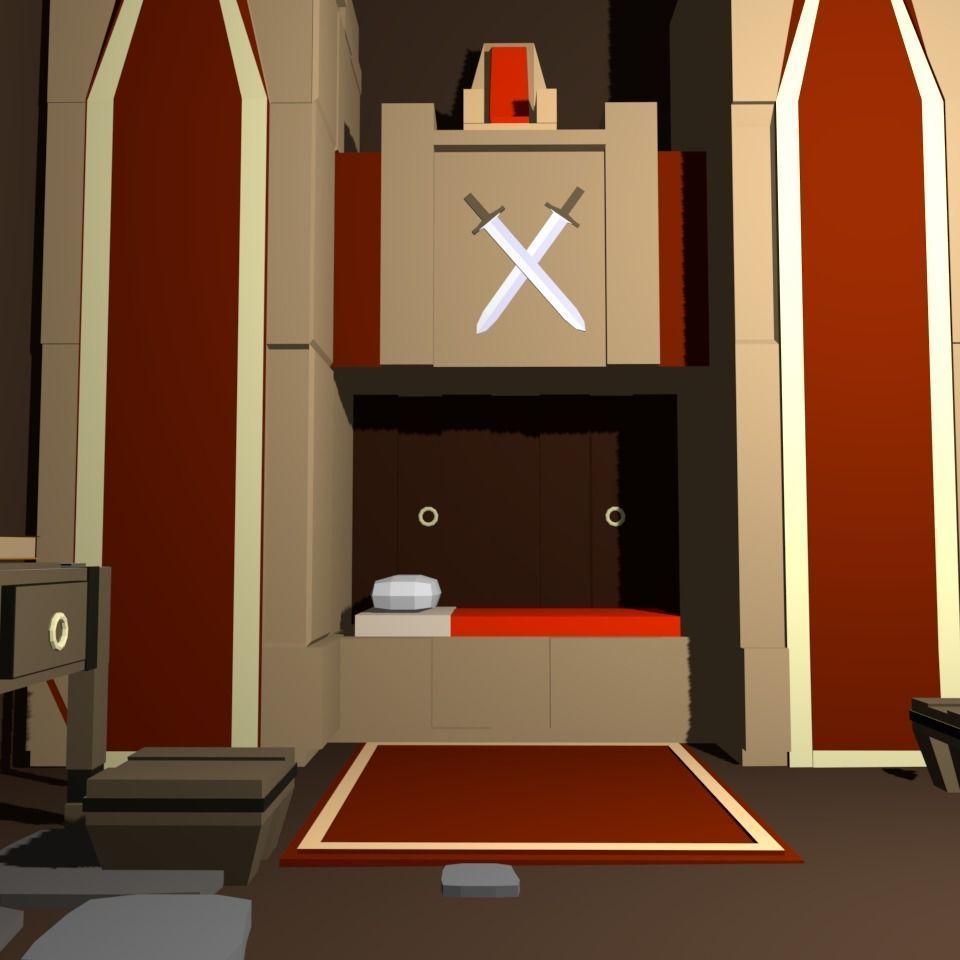 7 low poly bedrooms castle Low-poly 3D model_9