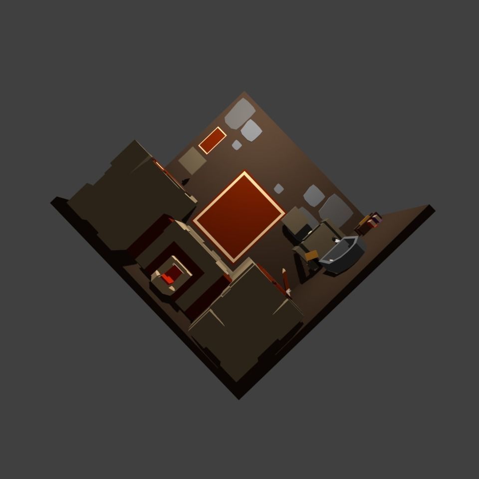 7 low poly bedrooms castle Low-poly 3D model_14